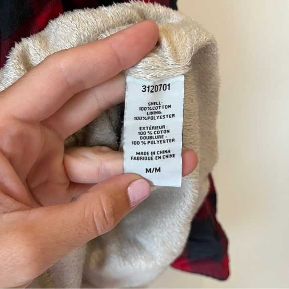 JACHS Girlfriend Buffalo Plaid Sherpa Flannel Jacket M Medium Cozy Cotton Lined - Picture 3 of 10